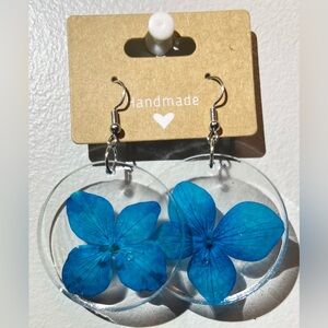 Handmade Blue Floral Earrings